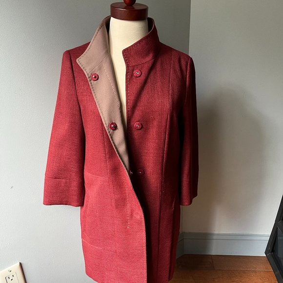 Handmade burgundy color jacket - Picture 1 of 8